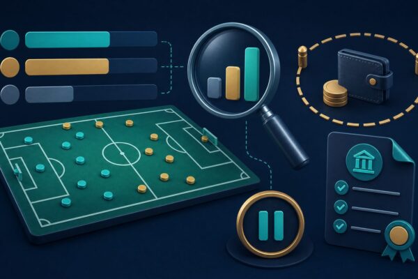Football betting odds illustration with probability, licence and spending-limit checks