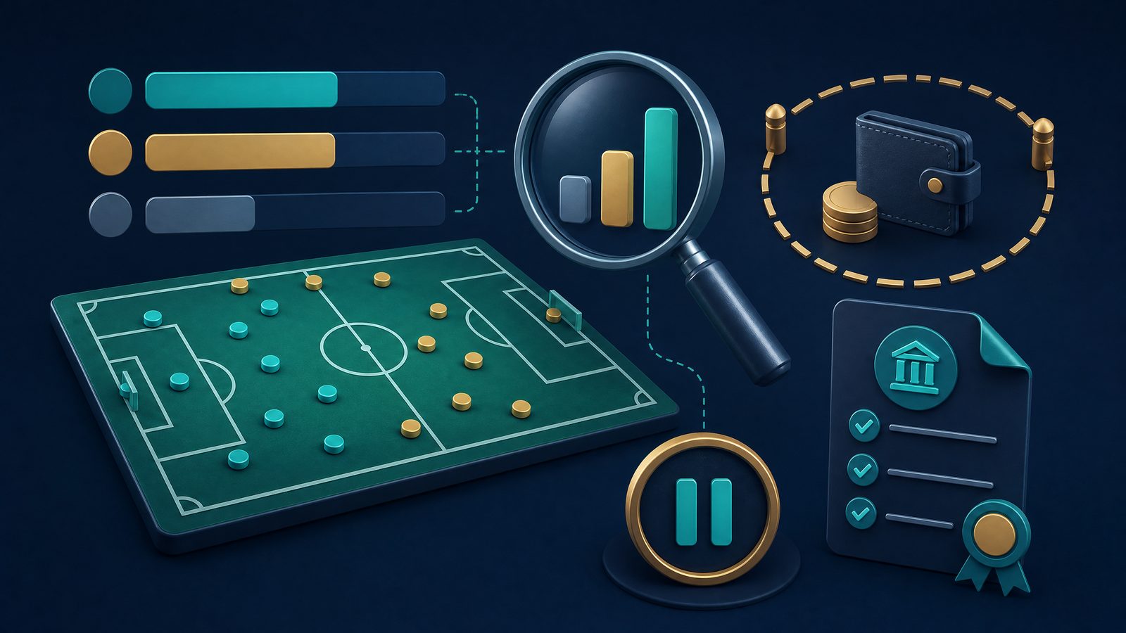 Football betting odds illustration with probability, licence and spending-limit checks