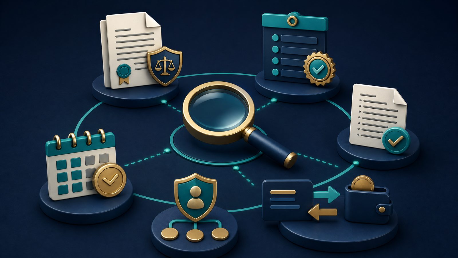 Evidence checklist for legal identity, licence records, terms, payments, complaints and update dates