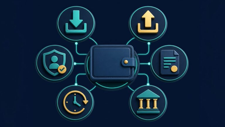 E-wallet payment checklist covering deposits, withdrawals, verification, fees and timing