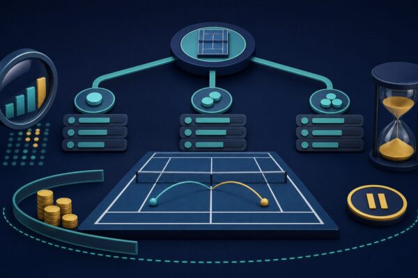 Tennis betting market diagram with probability, timing and spending-limit checks