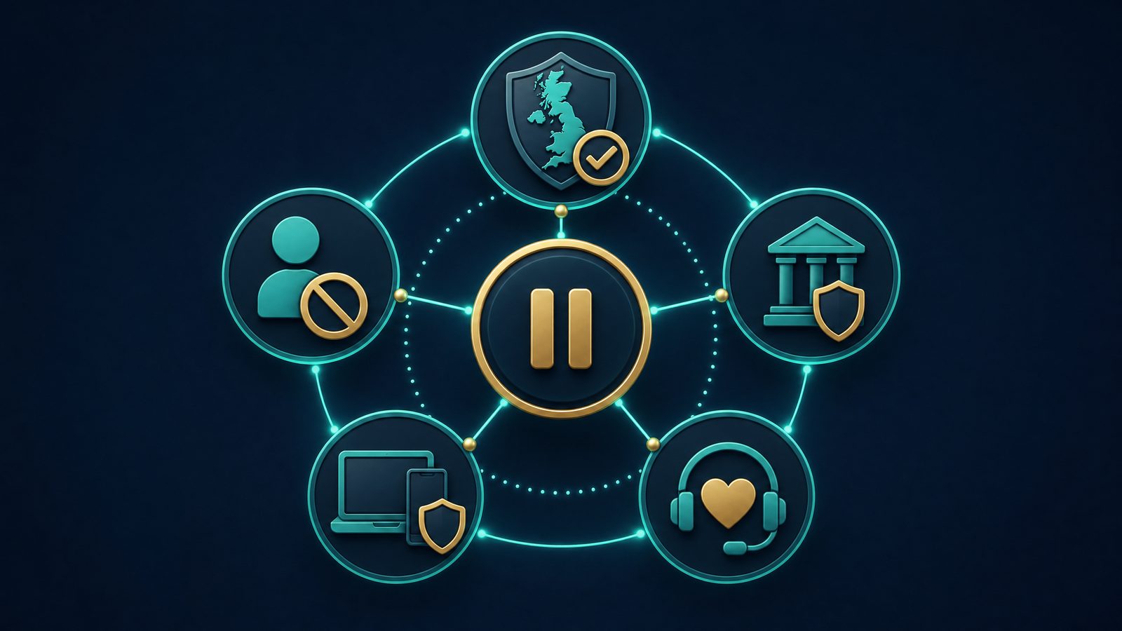 Licensing, self-exclusion and support pathway Pathway linking licence checks, self-exclusion, bank blocks, device blocking and confidential support